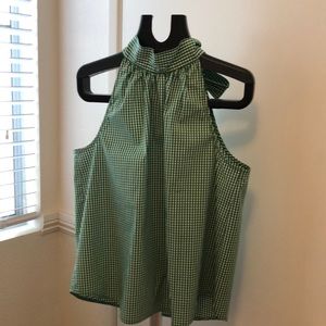 Gingham tie back top